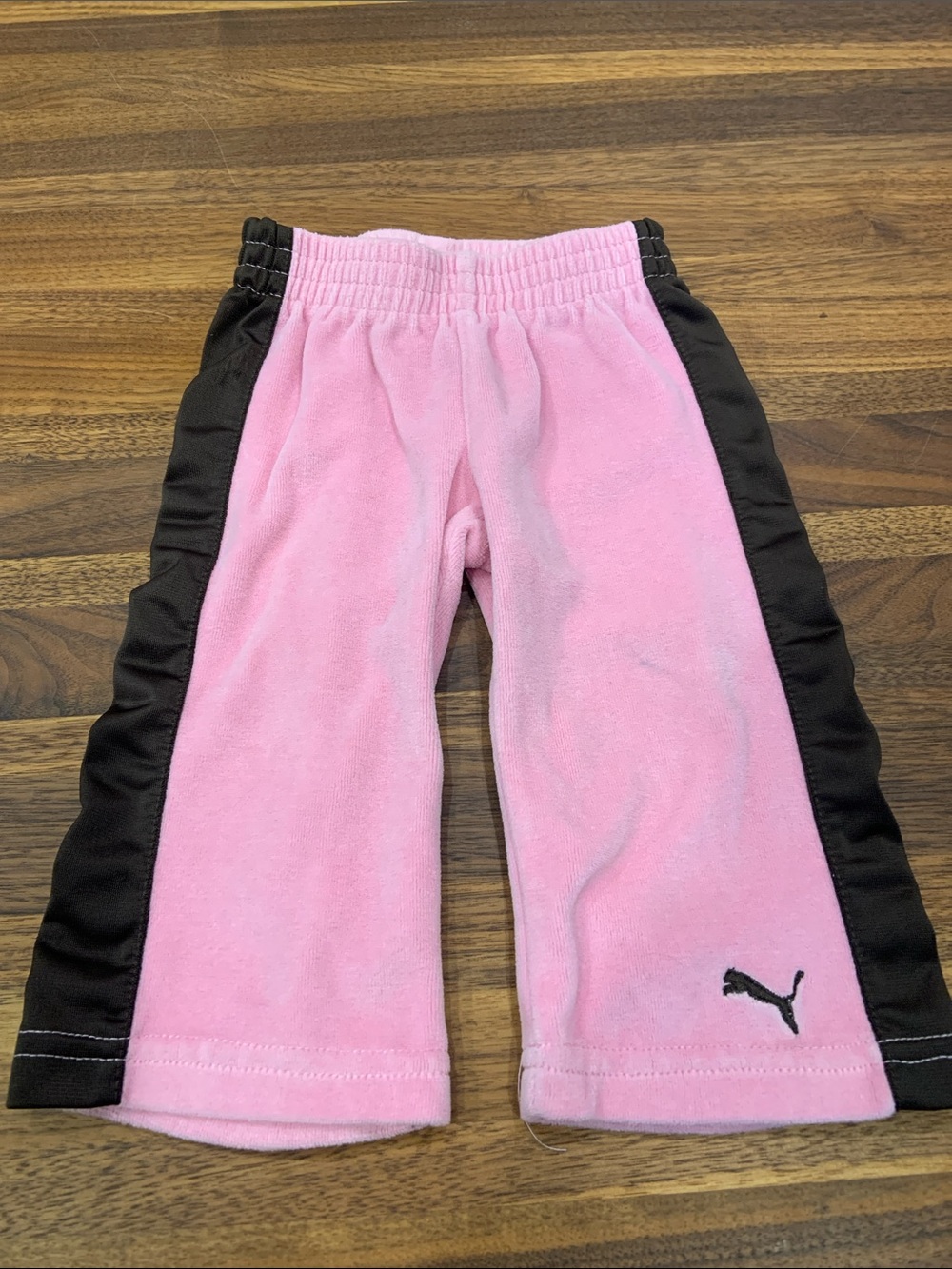 Puma Pink with Brown Side-Panel Joggers - 12 Months